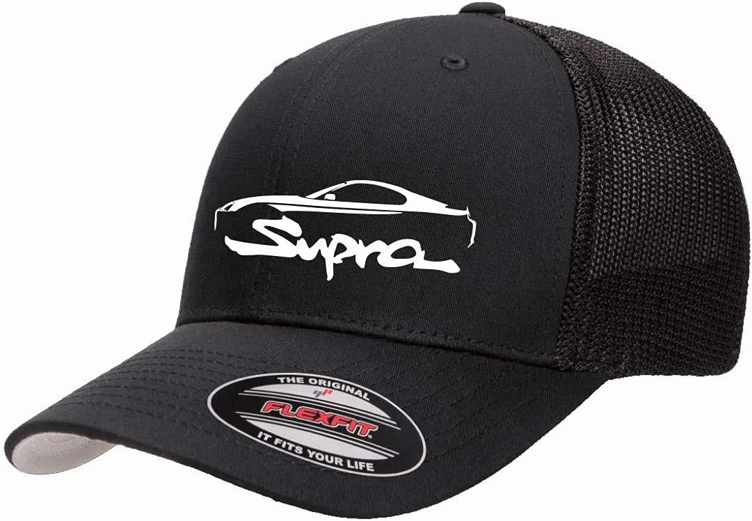 1992-02 Supra Sports Car Classic Outline Design Flexfit 6511 Trucker Mesh Fitted Cap