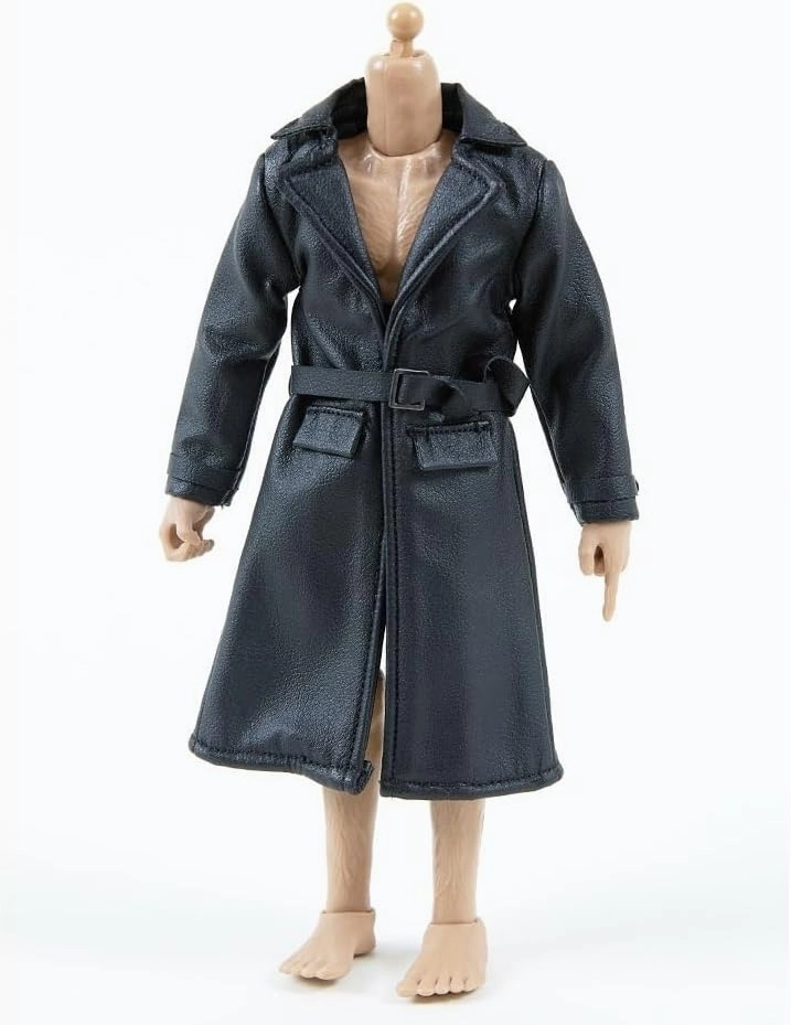 1/12 Scale Male Clothes,Figure Doll Clothes Jacket Leather Long Coat Costume for 6" Male Soldier Action Figure Doll