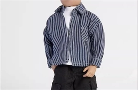 1/12 Scale Male Soldier Model Figure Doll Long Sleeve Shirt Striped Work Jacket for 6 inch Action Figure Doll Clothes Doll