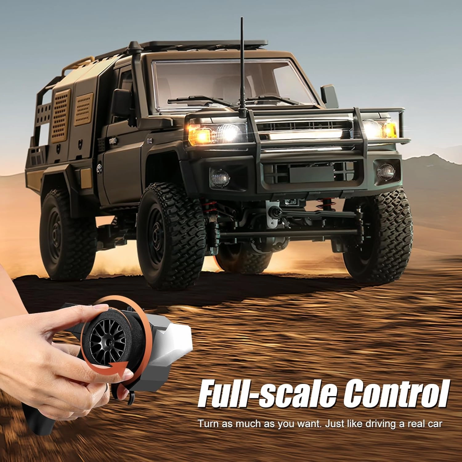 1/12 Scale RC Crawler, MN-82S Remote Control Car, 2.4GHz 4WD Off Road Rock Crawler Vehicle with Lights, DIY Land Cruiser Pickup Truck Toy for Adults Kids