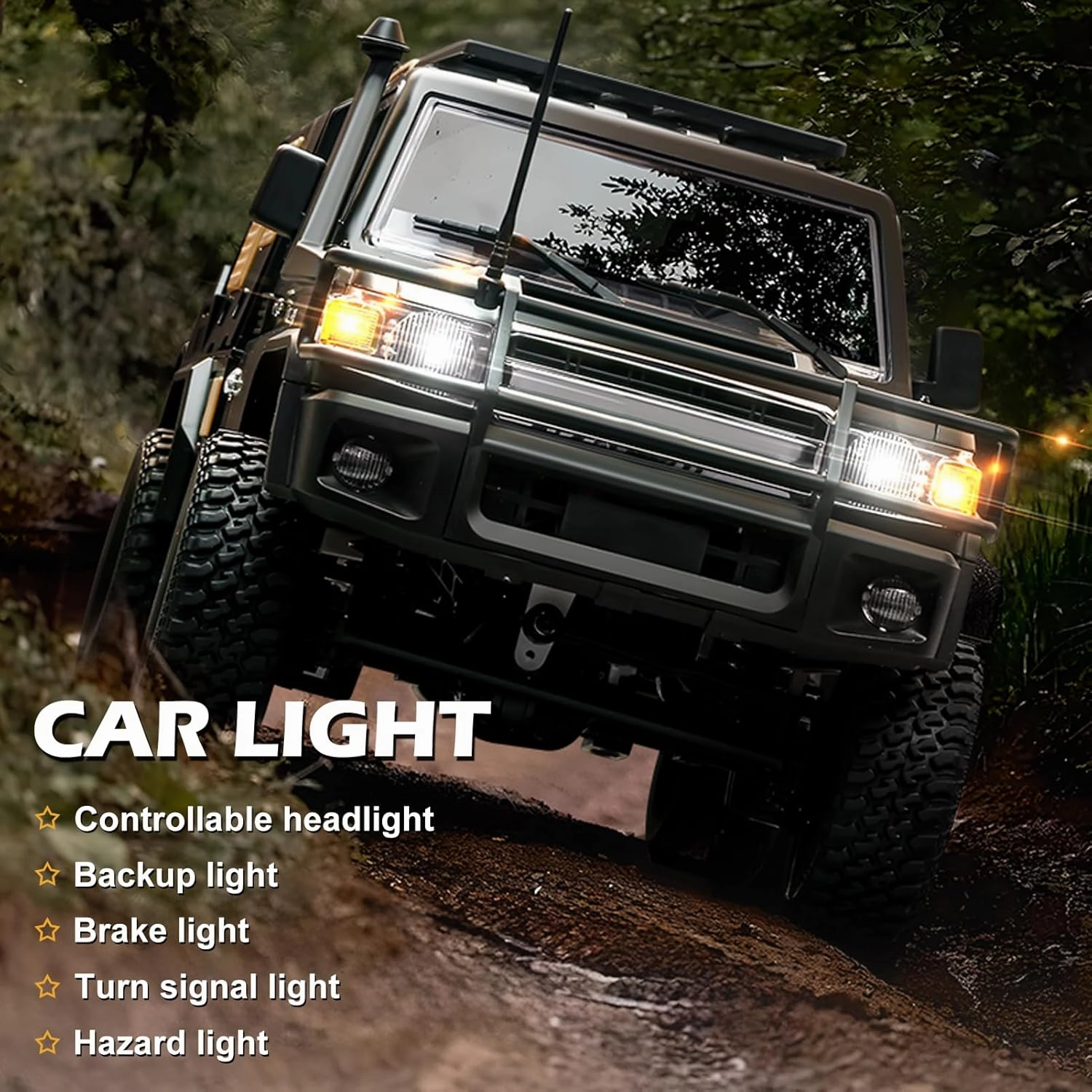 1/12 Scale RC Crawler, MN-82S Remote Control Car, 2.4GHz 4WD Off Road Rock Crawler Vehicle with Lights, DIY Land Cruiser Pickup Truck Toy for Adults Kids