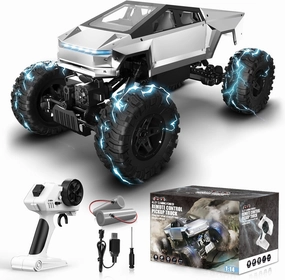 1/14 Scale 4WD RC Monster Truck, 2.4GHz Remote Control Car with LED Lights, All-Terrain Off-Road Toy for Kids Ages 6-12, Christmas Birthday Gift for Boys Girls Adult