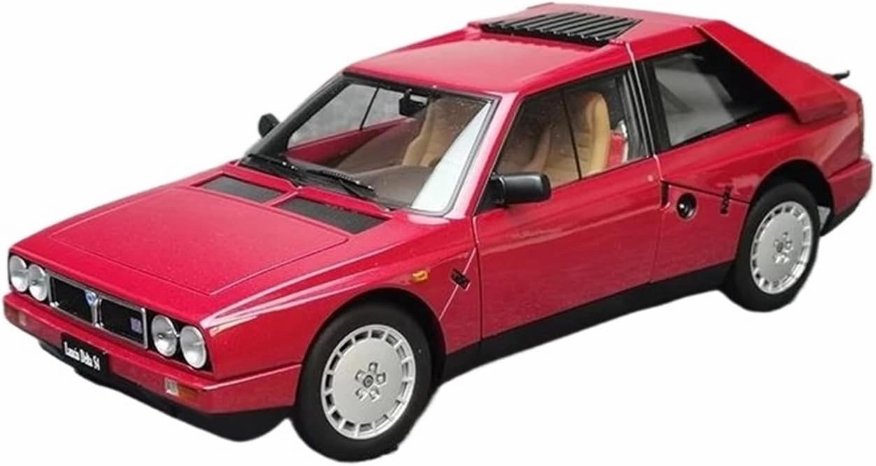 1 18 for Lancia Delta S4 1985 Alloy Car Model Diecast Metal Vehicle Car Model Collection Static Ornaments Simulation Vehicle Playset(Red)
