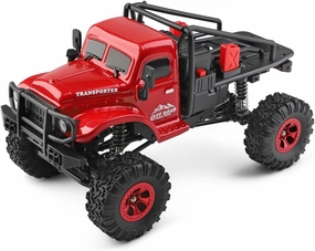 1:18 Scale RC Off-Road Truck, 4WD High Torque Climbing Car with LED Lights, RC Crawler with Real 2 Speed Transmission, 3-10KM/H, 2.4GHz 4X4 RC Truck