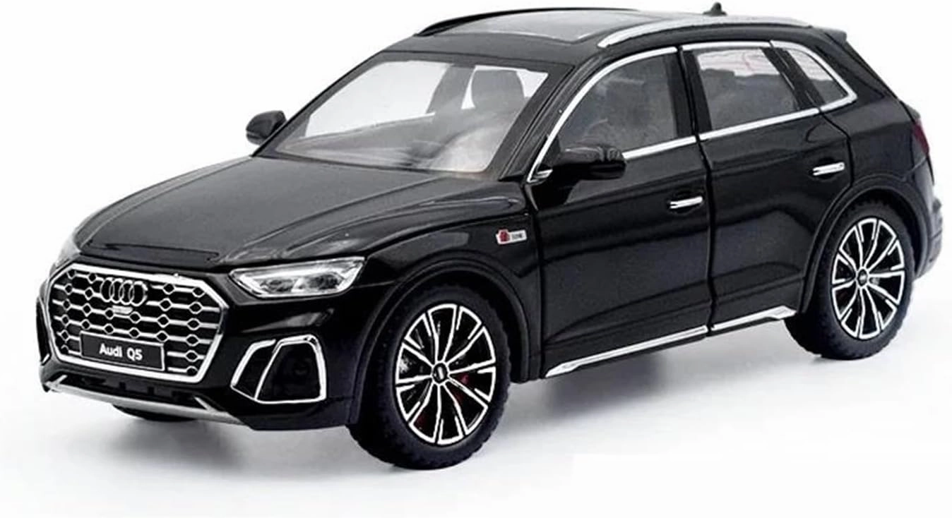 1 24 for Audi Q5 Alloy Model Car SUV Off-Road Diecast Metal Car Collection Boy Toy Car Simulation Pull Back Gift Simulation Vehicle Playset(Black)