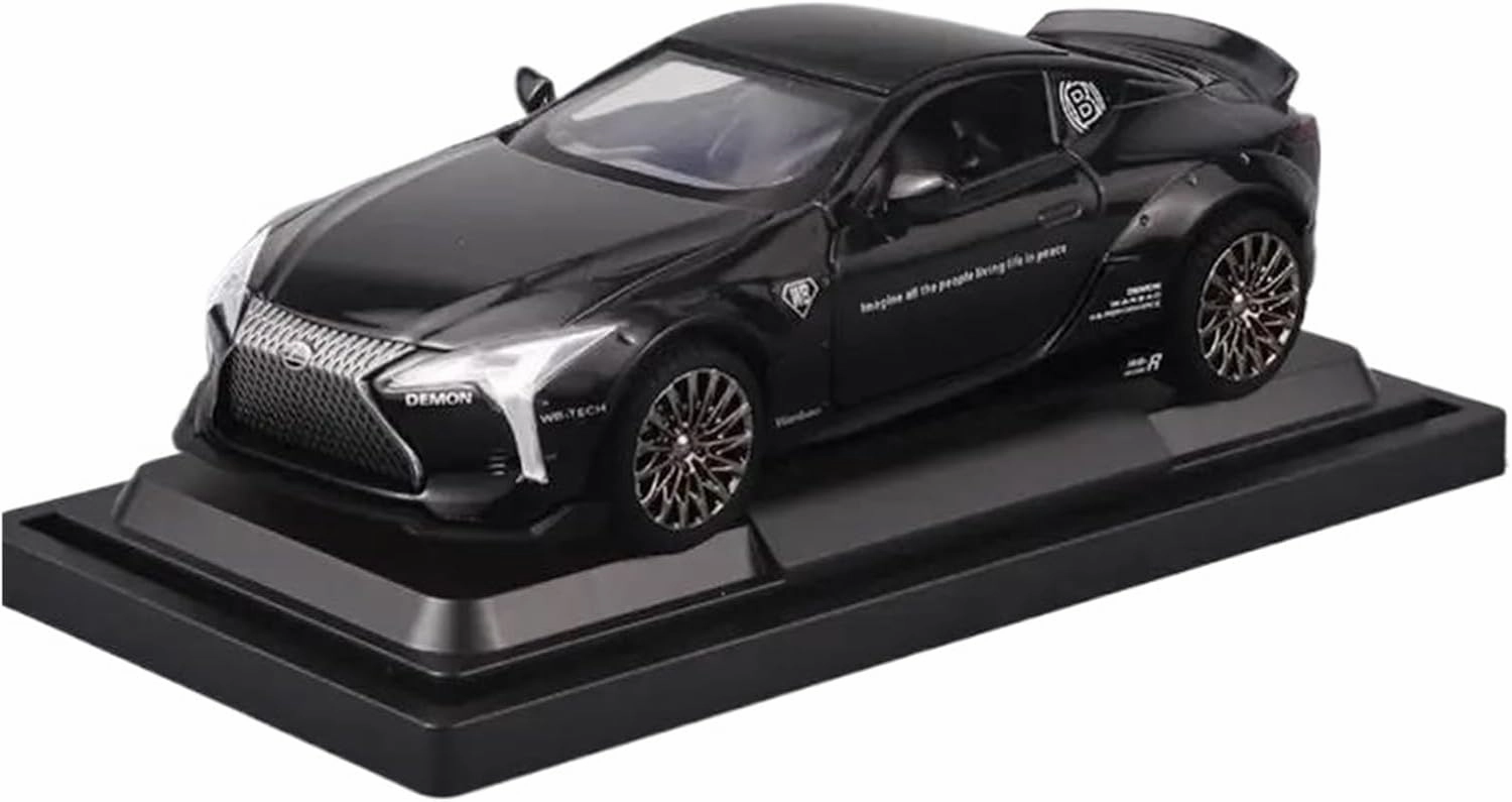 1 32 for Lexus LC500 Alloy Sports Car Model Diecast Metal Toy Racing Vehicle Car Model Sound and Light Collection Non-Remote App Controlled Toys(Black)