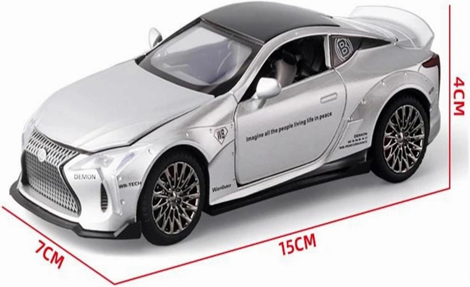 1 32 for Lexus LC500 Alloy Sports Car Model Diecast Metal Toy Racing Vehicle Car Model Sound and Light Collection Non-Remote App Controlled Toys(Black)