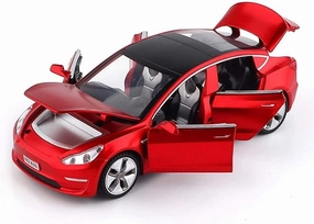 1/32 Model 3 Diecast Car Toy Model 3 Replica, Scale Alloy Model 3 Toy Car Pull Back Model 3 Collectible Model 3 Toy Vehicles, Mini Model 3 Play Car for Kids Birthday Xmas Gift (Red)