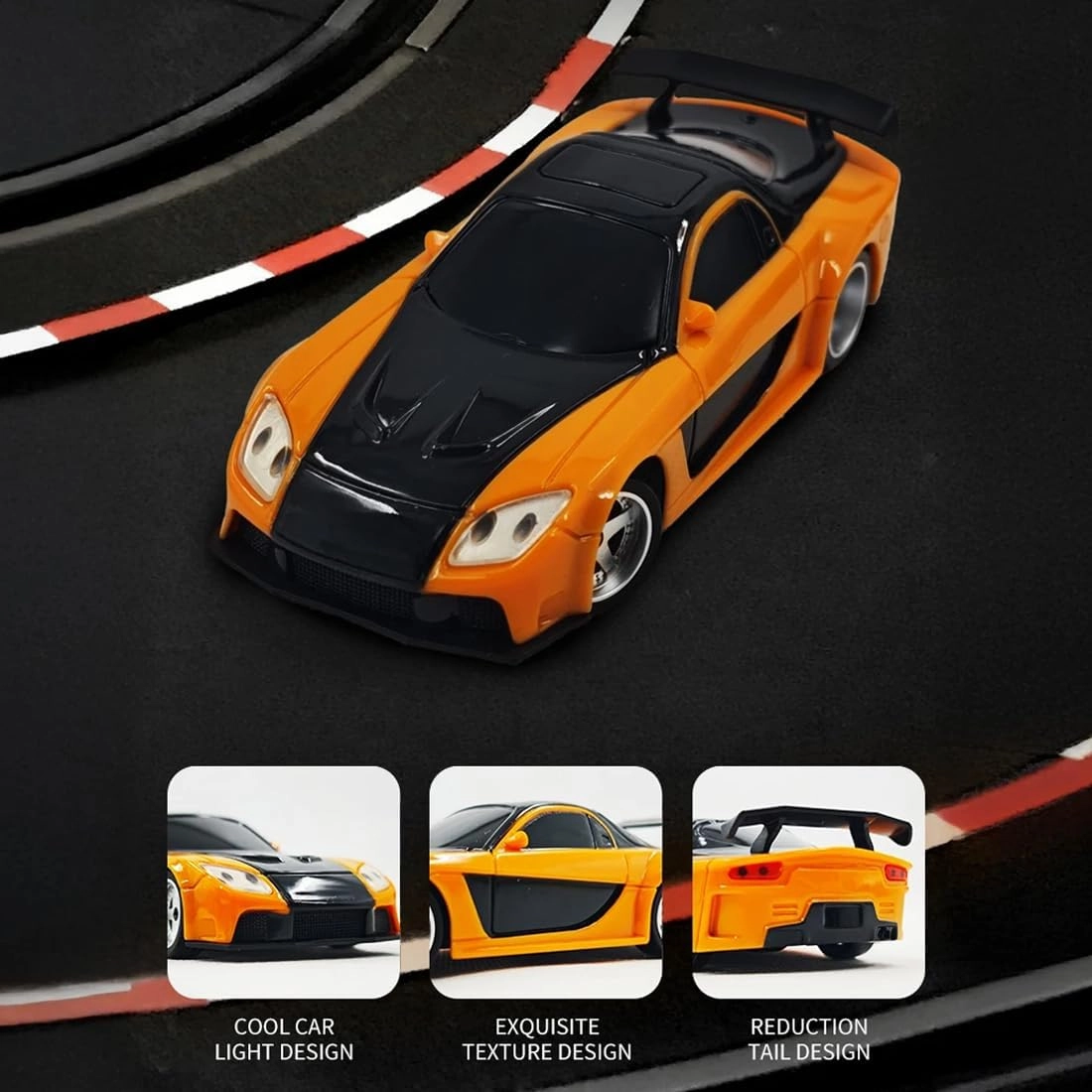 1/43 Mini RC Drift Car, 2.4GHz Full Proportional Electric Racing Drift Car with LED Lights High-Speed 15KM/H Remote Control Vehicle for Adults – RTR/Gyro Version