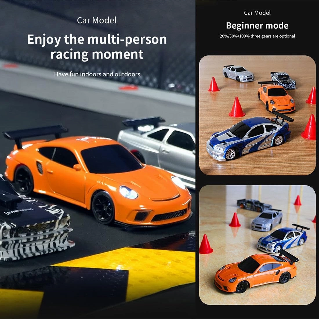 1/43 RC Drift Car Mini RC Car, 2.4G Remote Control Sports Car Remote Control Drift Car for Adults RC Racing Car, RC Electric Car with Lights 4WD RC Vehicle Gifts -RTR, Type 4