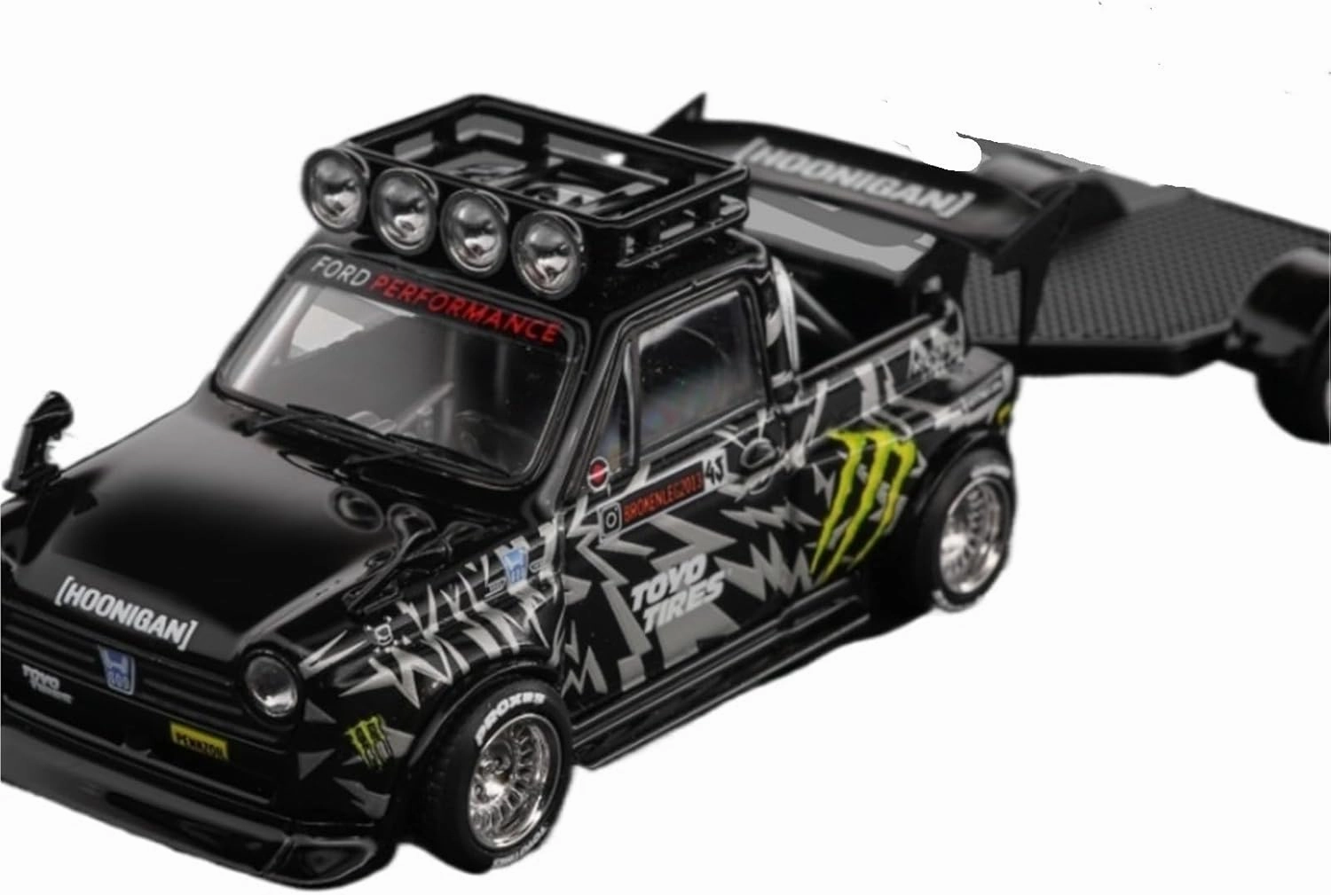1 64 for Honda Explosive Widebody Pickup Truck Black Painting Alloy Car Model Collection Simulation Vehicle Playset