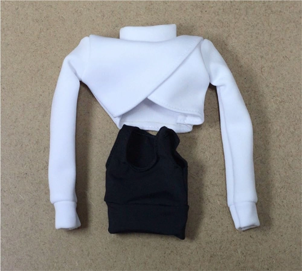 1/6 Scale Female,Figure Doll Clothes Hoodie Shirt Cargo Pants Costume for 12" Female Soldier Action Figure Doll(Black)