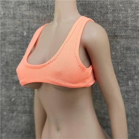 1/6 Scale Female,Figure Doll Clothes Sleeveless Fitting Knit Shirts for 12" Female Soldier Action Figure Doll(Orange)