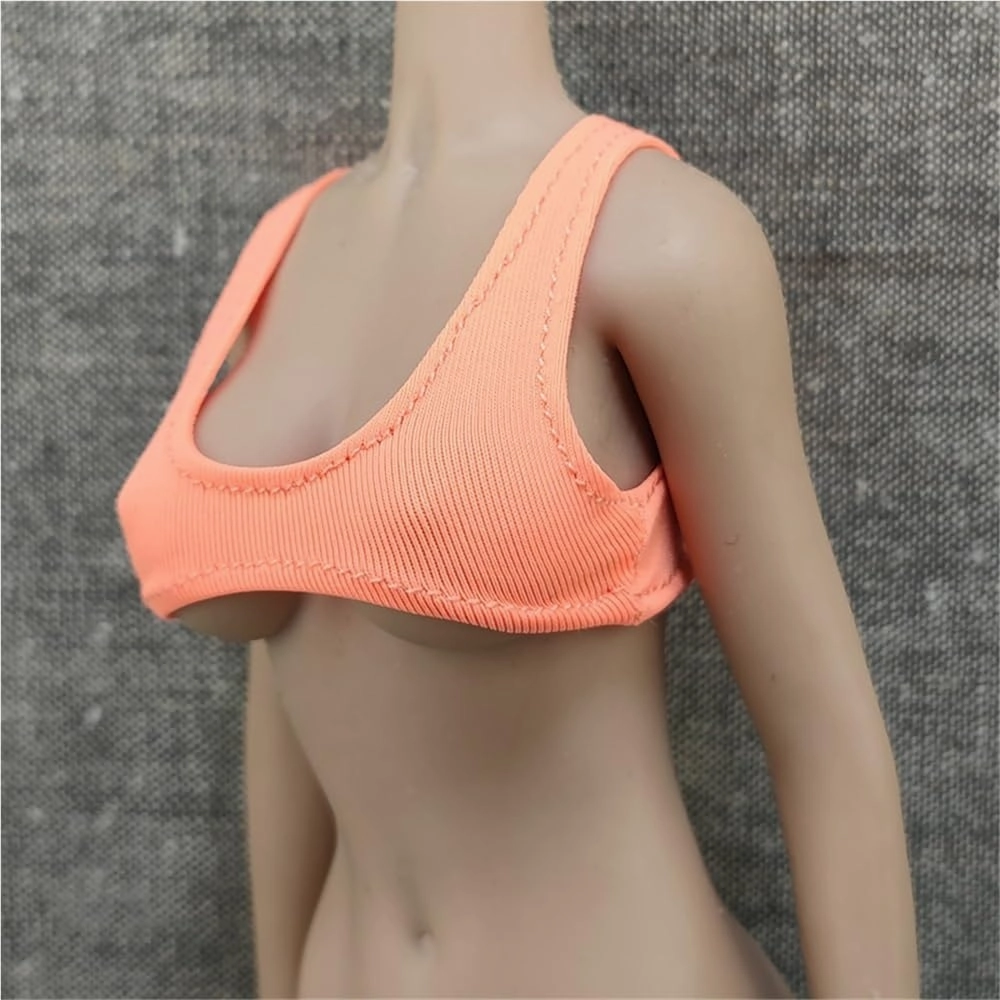 1/6 Scale Female,Figure Doll Clothes Sleeveless Fitting Knit Shirts for 12" Female Soldier Action Figure Doll(Orange)