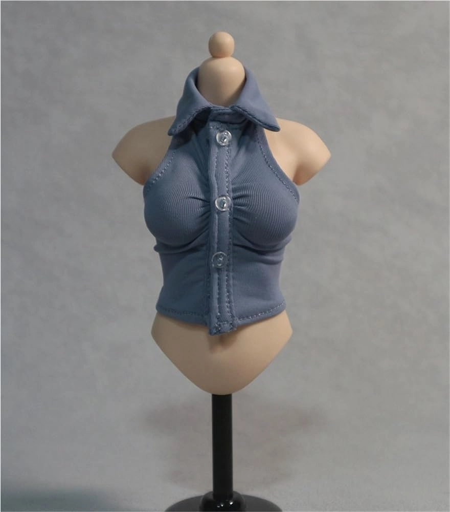 1/6 Scale Female,Figure Doll Clothes Sleeveless Shirt Leather Skirt Costume for 12" Female Soldier Action Figure Doll(White)