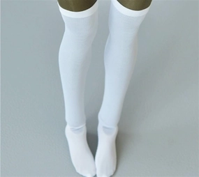 1/6 Scale Female Figure Doll Socks Knee Socks Long Stocking for 12" Movable Doll Action Figure Accessories Doll(White)