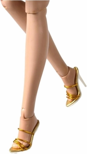 1/6 Scale Female Soldier Model Figure Doll High Heeled Sandals TD04 for 12" Movable Doll Action Figure，Flexible Seamless Doll Miniatures Accessories Doll(Gold)