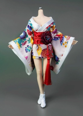 1/6 Scale Female Soldier Model Figure Doll Kimono Floral Print Short Dress Clothes for 12 inch Action Figure Doll Clothes Doll
