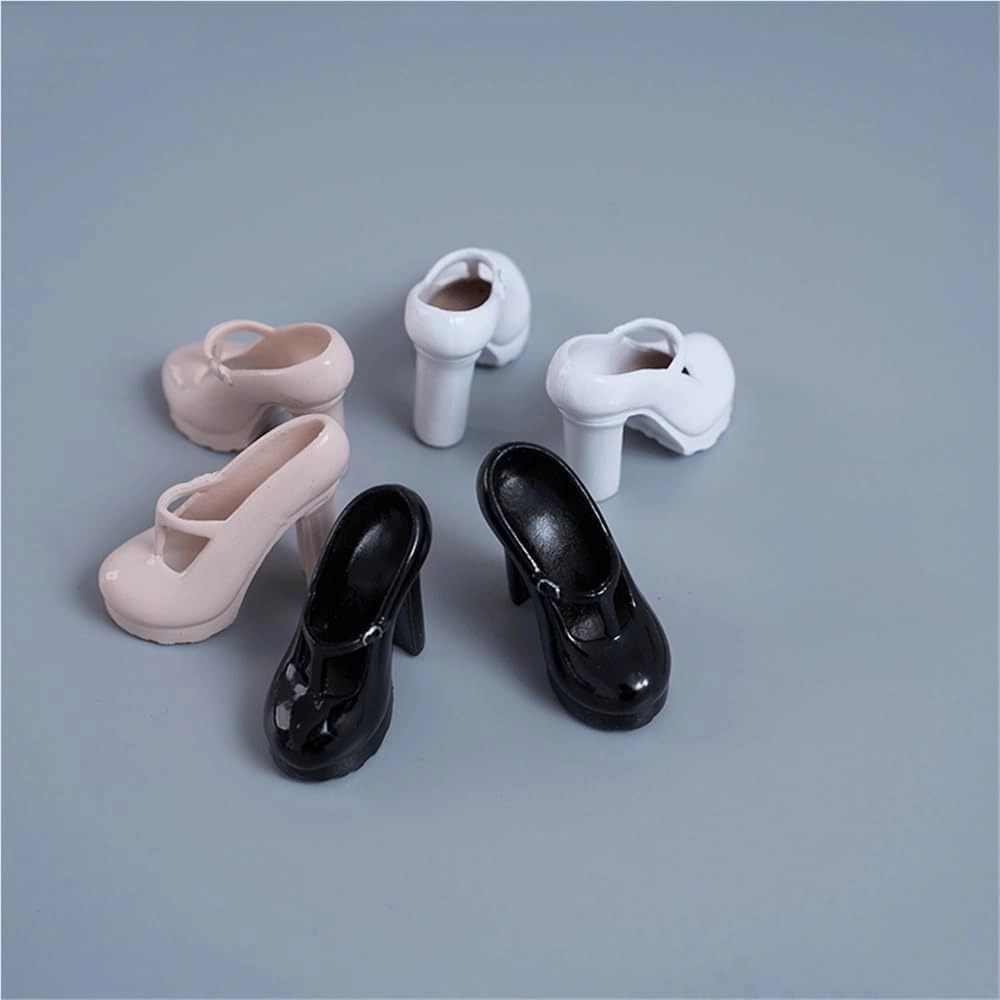 1/6 Scale Female Soldier Model Figure Doll Shoes High Heels Casual Heel Shoes for 12 Inch Movable Doll Action Figure Accessories Doll(Beige)