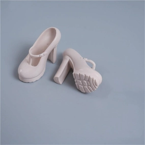 1/6 Scale Female Soldier Model Figure Doll Shoes High Heels Casual Heel Shoes for 12 Inch Movable Doll Action Figure Accessories Doll(Beige)
