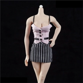 1/6 Scale Female Soldier Model Figure Doll Sleeveless Vest Short Skirt Tie Underpants Clothes for 12 inch Action Figure Doll Clothes Doll(Gray)