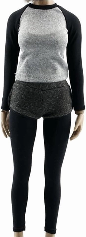 1/6 Scale Female Soldier Model Figure Doll Sportwear Long Sleeves T-Shirt Shorts Leggings Clothes for 12 Inch Action Figure Doll Clothes Doll