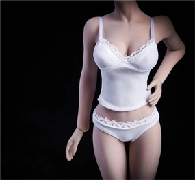 1/6 Scale Female Soldier Model Figure Doll Strap Vest Undershirts Underpants Clothes for 12 inch Action Figure Doll Clothes Doll(White)