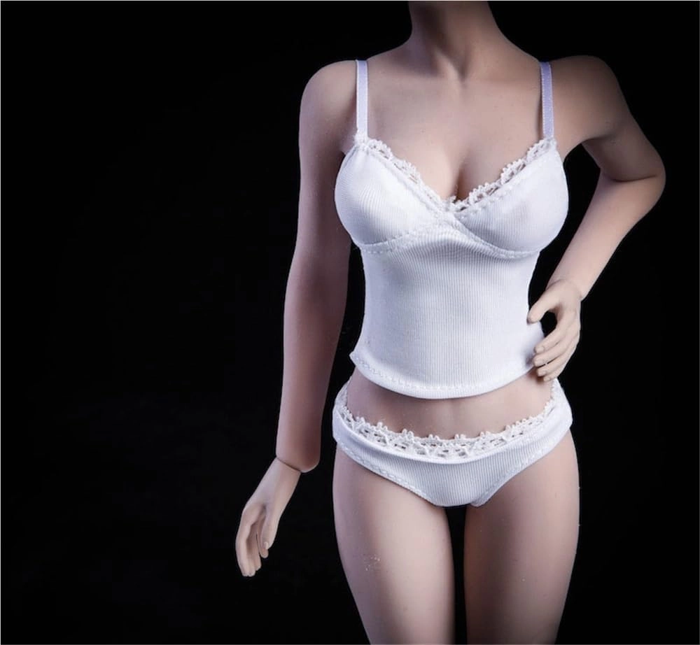 1/6 Scale Female Soldier Model Figure Doll Strap Vest Undershirts Underpants Clothes for 12 inch Action Figure Doll Clothes Doll(White)
