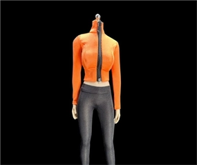 1/6 Scale Female Soldier Model Figure Doll Tight Fitting Sports Jackets Coat Hoodie Cloth Clothes for 12 Inch Action Figure Doll Clothes Doll(Orange)