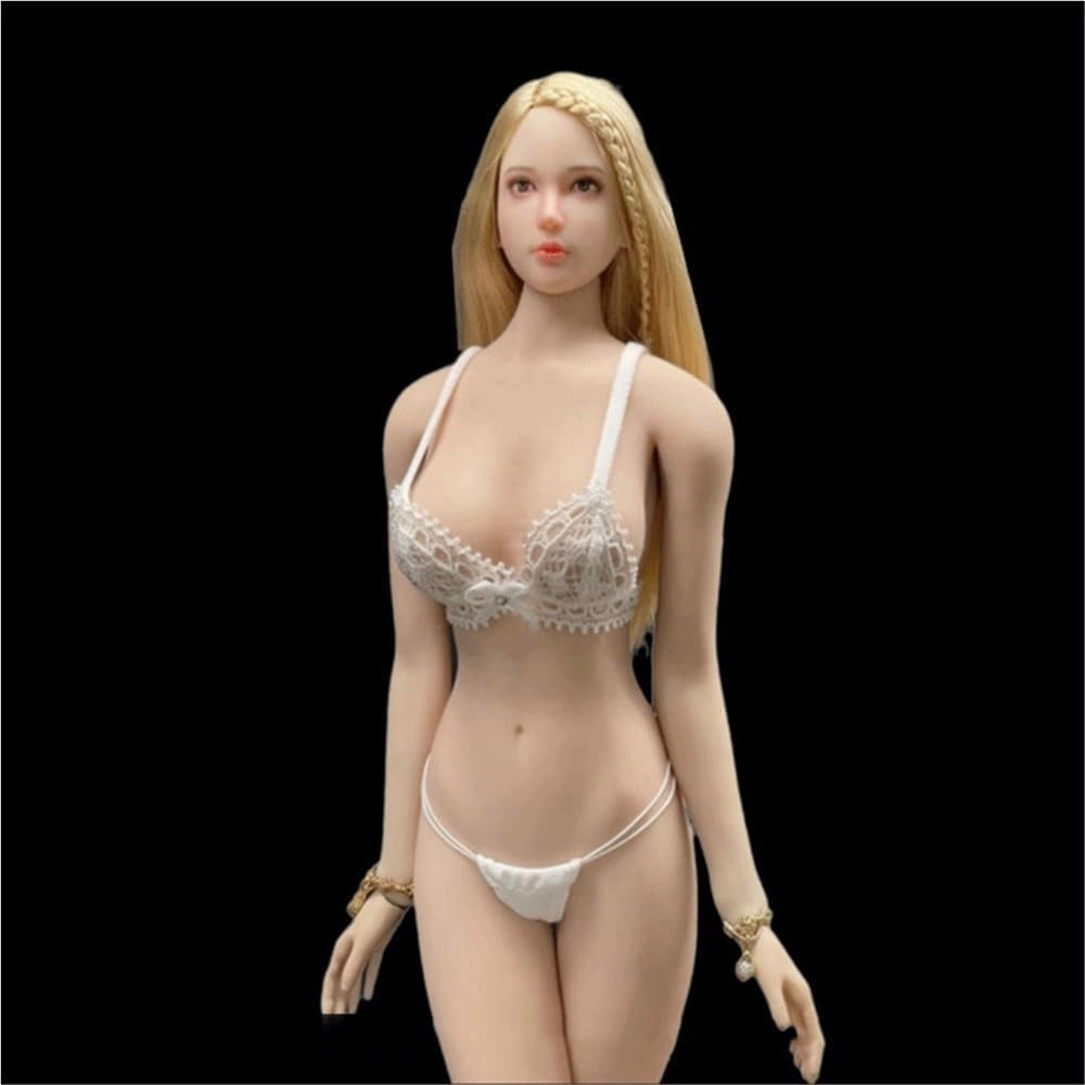 1/6 Scale Female Soldier Model Figure Lace Underwear Underpants Cloth for 12" Action Figure Doll Clothes Doll(White)