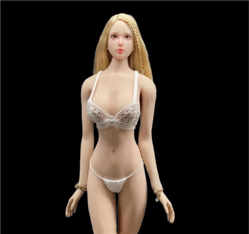 1/6 Scale Female Soldier Model Figure Lace Underwear Underpants Cloth for 12" Action Figure Doll Clothes Doll(White)
