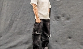 1/6 Scale Male,Figure Doll Clothes Denim Trousers Jeans Costume for 12 inch Male Soldier Action Figure Doll(Black)