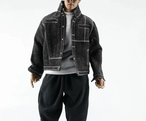 1/6 Scale Male Soldier Model Figure Doll Black Denim Jacket Casual Jacket Coat Clothes for 12 inch Action Figure Doll Clothes Doll