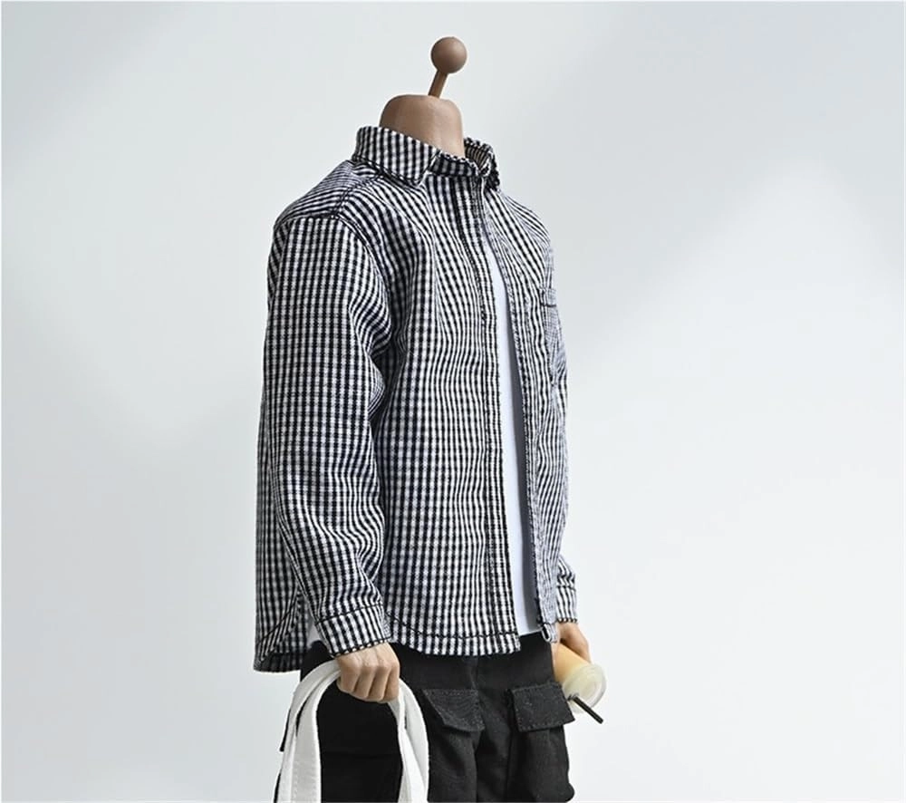 1/6 Scale Male Soldier Model Figure Doll Workwear Plaid Shirt for 12 Inch Movable Doll Action Figure Miniatures Accessories Doll