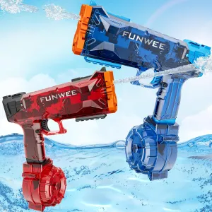 2 Pack Electric Water Guns, Full Automatic Electric Squirt Gun High Capacity 500  Water Blasts, Long Range Water Pistol Blaster Soaker, Summer Outdoor Pool Auto Water Toy for Adult Kid