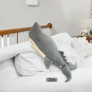 20 Inch Whale Stuffed Animal, Whale Shark Plush Toy, Marine Animal Fish Decorations, Plush Whales Pillow, Classic Perfect Stress Relief Gift! (Gray, 20 Inch)