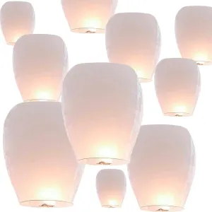 20 Pack Chinese Lanterns to Release in Memorial, Paper Lanterns Decorations for Wedding Parties, Birthdays in Heaven, Funeral Supplies, Festival Celebrations