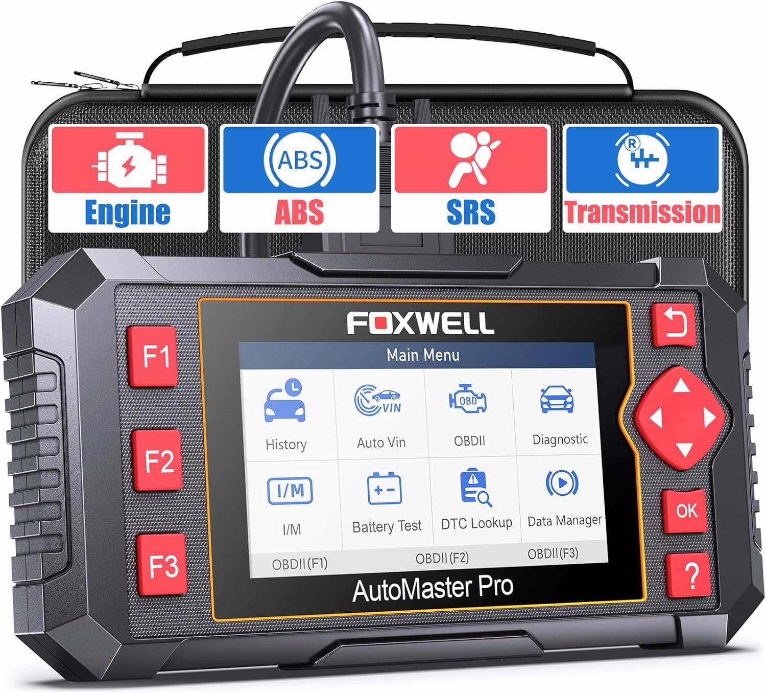 2025 FOXWELL NT604 OBD2 Scanner ABS SRS, Check Engine Code Reader with Airbag Scanner, Transmission Code Reader Car Diagnostic Tool with Battery Test, English/Spanish Ver，Lifetime Free Update