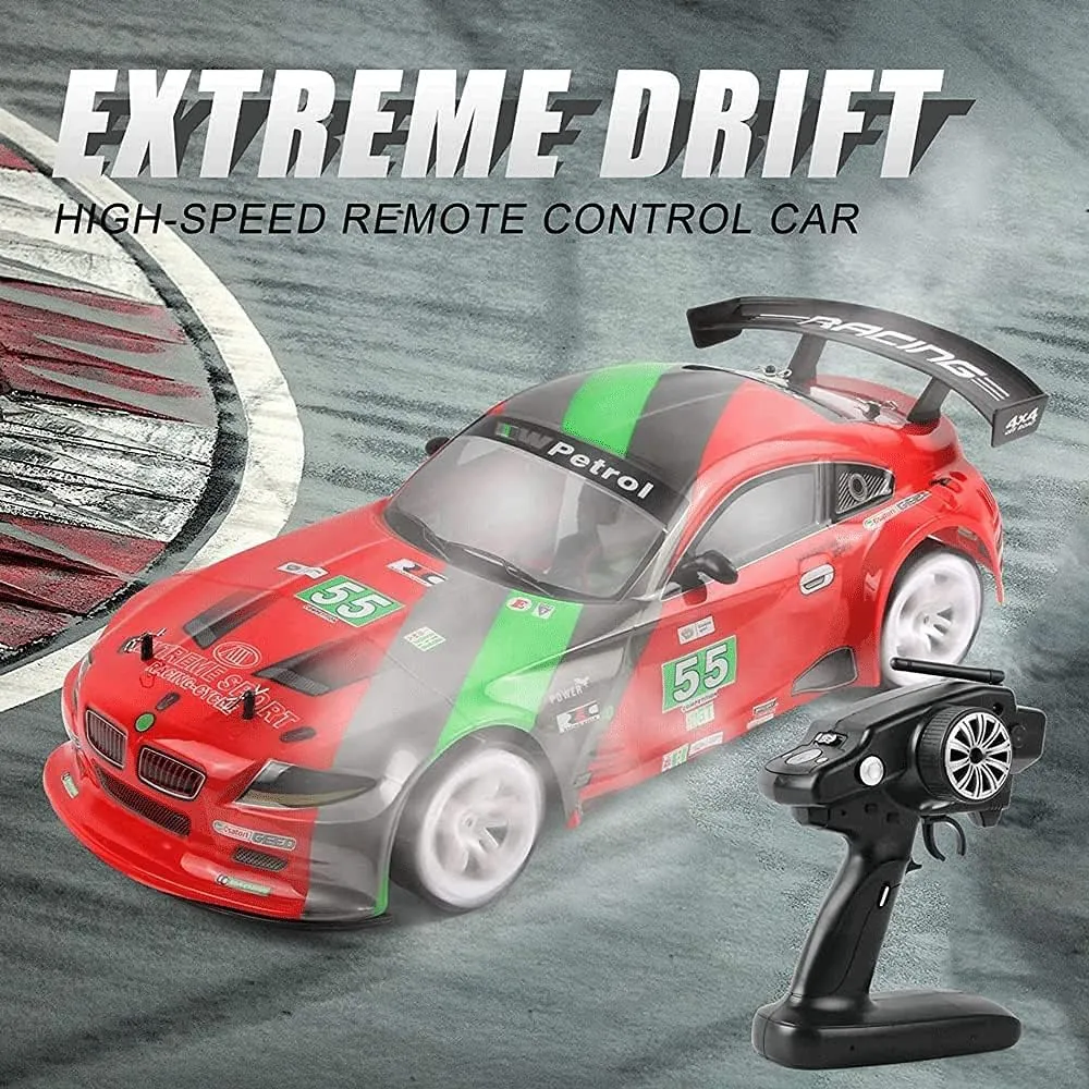 2.4G Electric RC Vehicle,1/10 Large Remote Control Car,4WD Off-Road RC Truck,Drift Racing Car,70km/h High Speed RC Buggy,RC Toy Car, with 2 Batteries