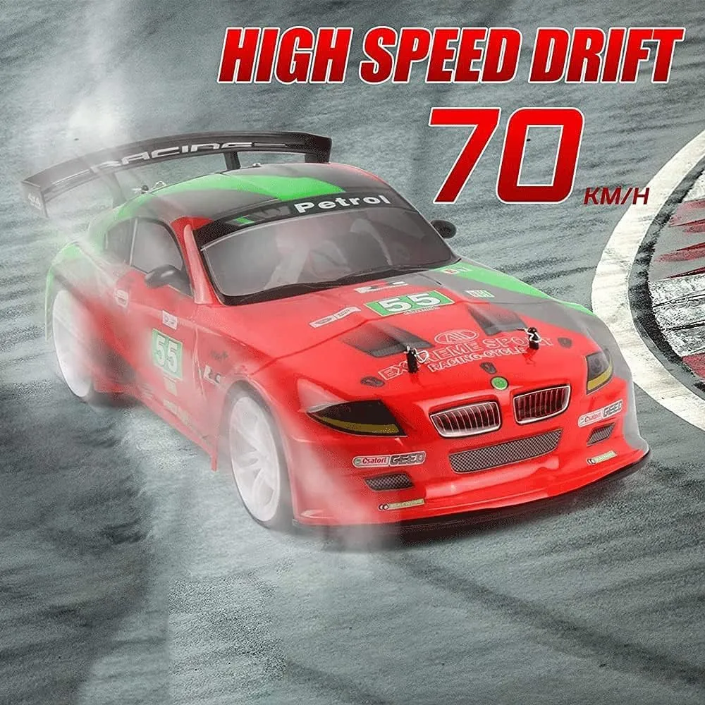 2.4G Electric RC Vehicle,1/10 Large Remote Control Car,4WD Off-Road RC Truck,Drift Racing Car,70km/h High Speed RC Buggy,RC Toy Car, with 2 Batteries