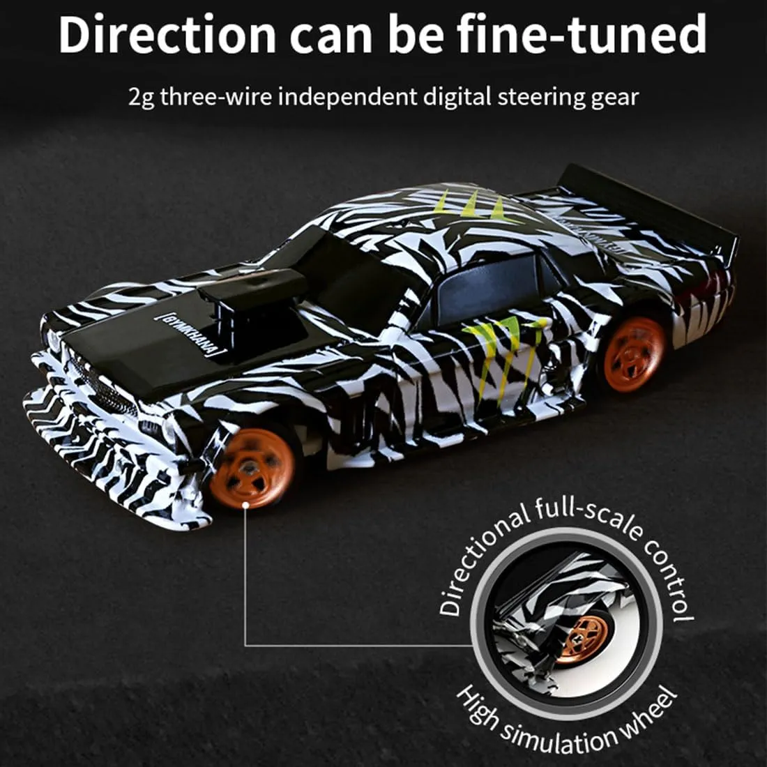 2.4G RC Mini Racing Drift Car with Lights Kit, 1/43 Scale 2.4G RC Electric 4WD High-Speed Sports Car Remote Control Car for Boys Teens Adults -RTR