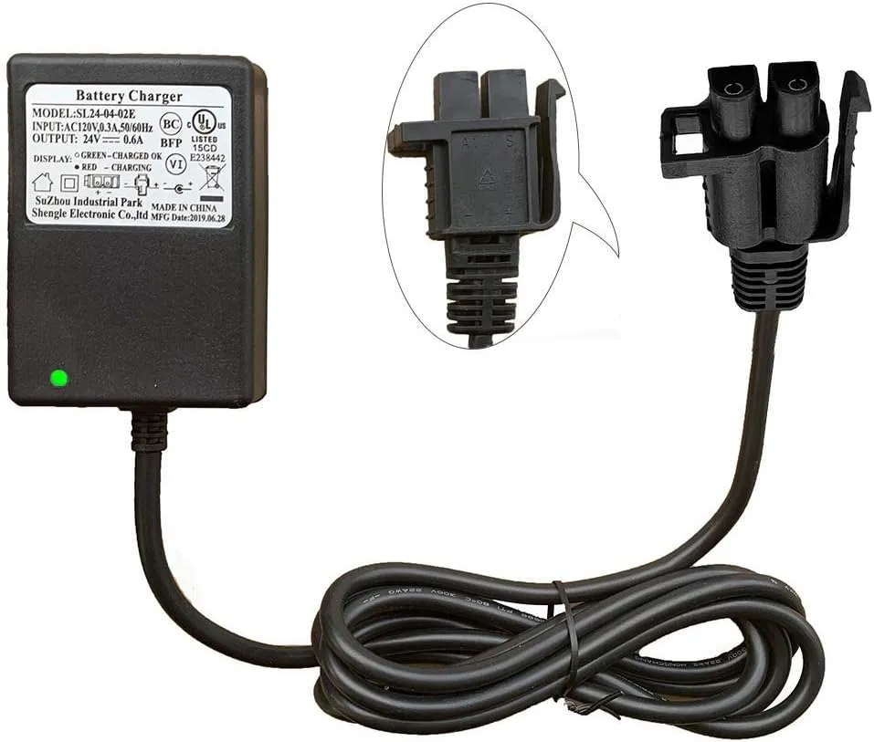24V B Plug Kids Ride On Car Charger,24 Volt Battery Charger, for Gravedigger Monster Truck Yamaha Grizzly Riding Toy Grave Digger Ride-Ons Accessories