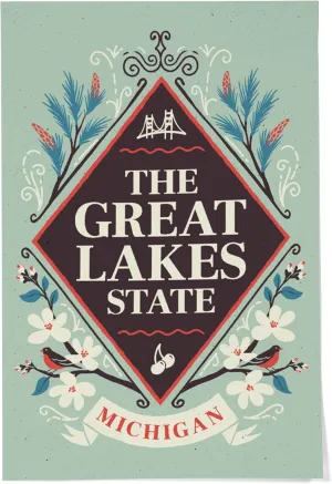 24x36 Inch Giclee Print, Michigan, State Motto Crest, State Series