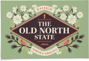 24x36 Inch Giclee Print, Raleigh, North Carolina, State Motto Crest, State Series