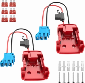 2 Packs Power Wheel Battery Adapter Compatible with Milwaukee 18V Battery with Wire Harness Compatible with Peg-Perego Children's Ride-on Car- Includes 12AWG Wires, 40A Fuse