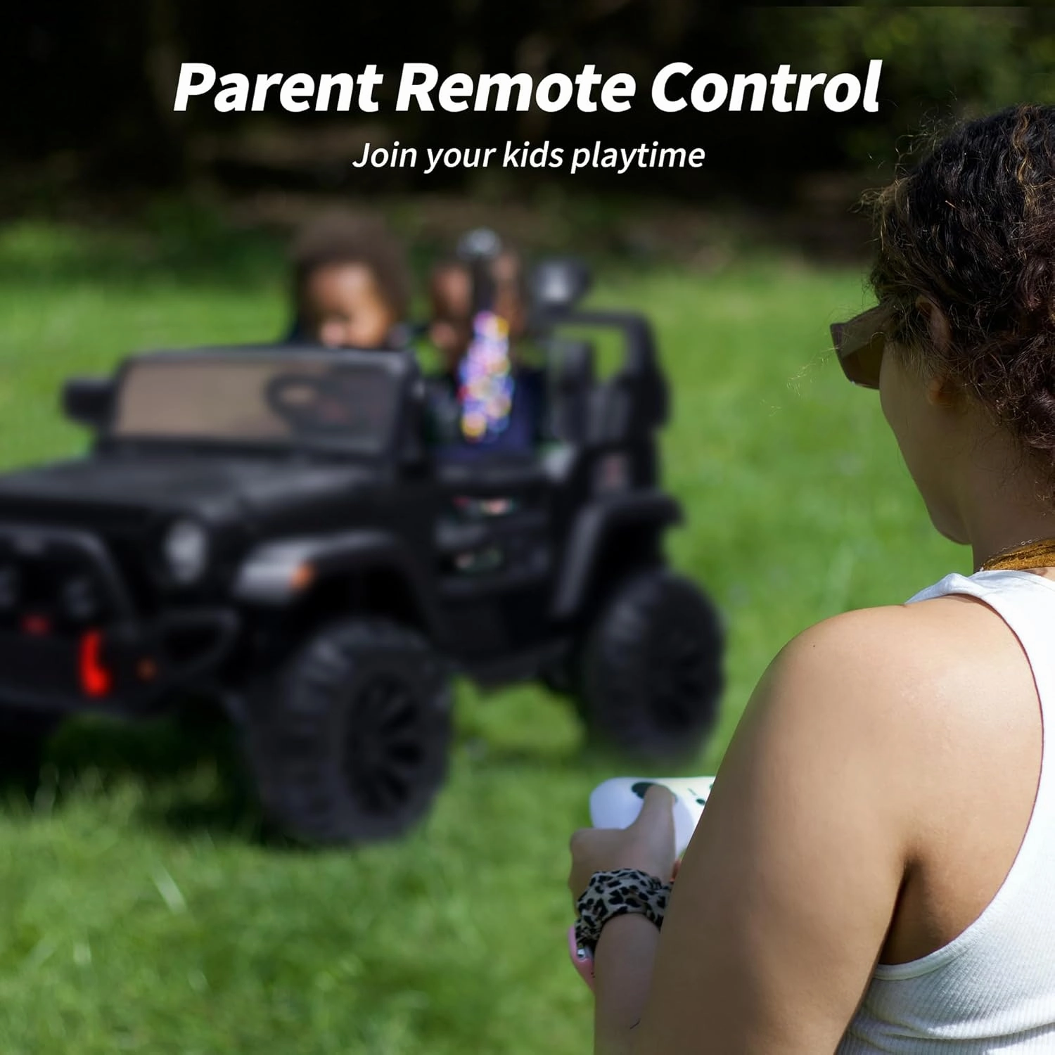 2-Seater Ride on Truck Car for Kids, 12V Electric Truck Car for Boys Age 3-8 w/Remote Control, Bluetooth, Capacity 150lbs - Black