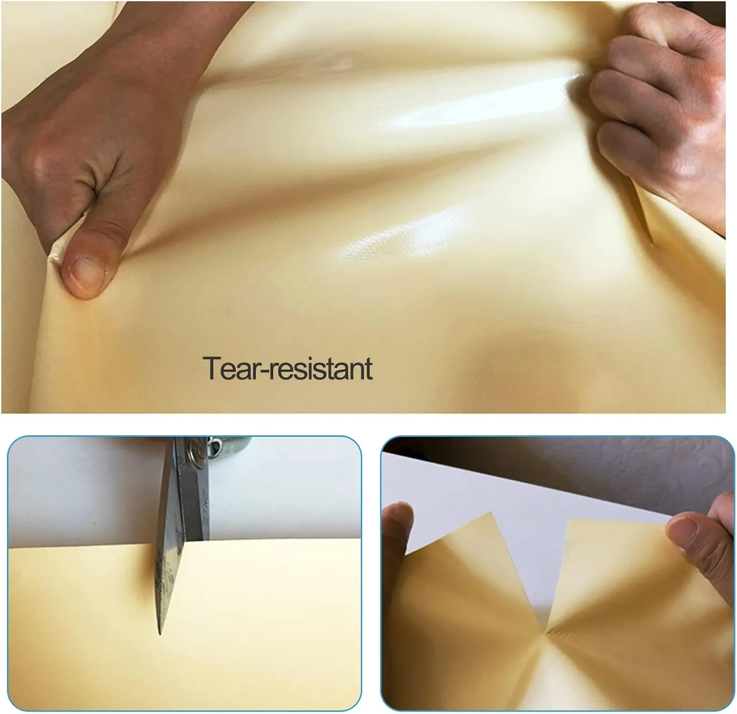 2mx2m/2mx3m/2mx4m/3mx3m Beige Heavy Duty Tarpaulin Sheet 500g/㎡ with Metal Grommets Canopy Tent for Rain Shelter, Camping, Outdoor and Pool Ground Sheet Tarps Cover(1x1m)
