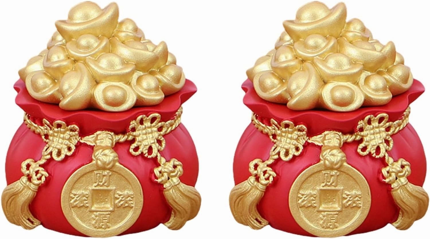 2pcs Lucky Fortune Money Bag Model Resin Decorative Pouch for Car Home Chinese Style Adornment