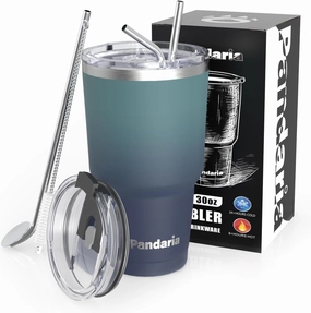 30 oz Tumbler Cup with Lids and Straws, 100% Leak-Proof, Cupholder Friendly Insulated Cup with Straw, Double Wall Powder Coated Stainless Steel Tumbler, Ideal Gift for All Occasions (Boss)