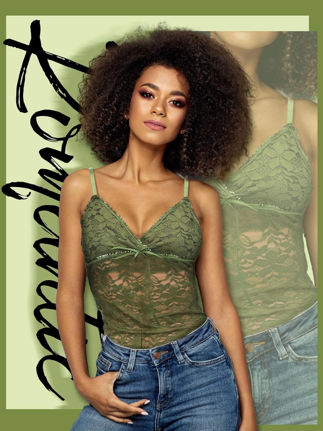3 Pack Lace Classic Tank Top V Neck Smooth Cami Adjustable Straps Lace Tank Top Shapewear Cami for Women